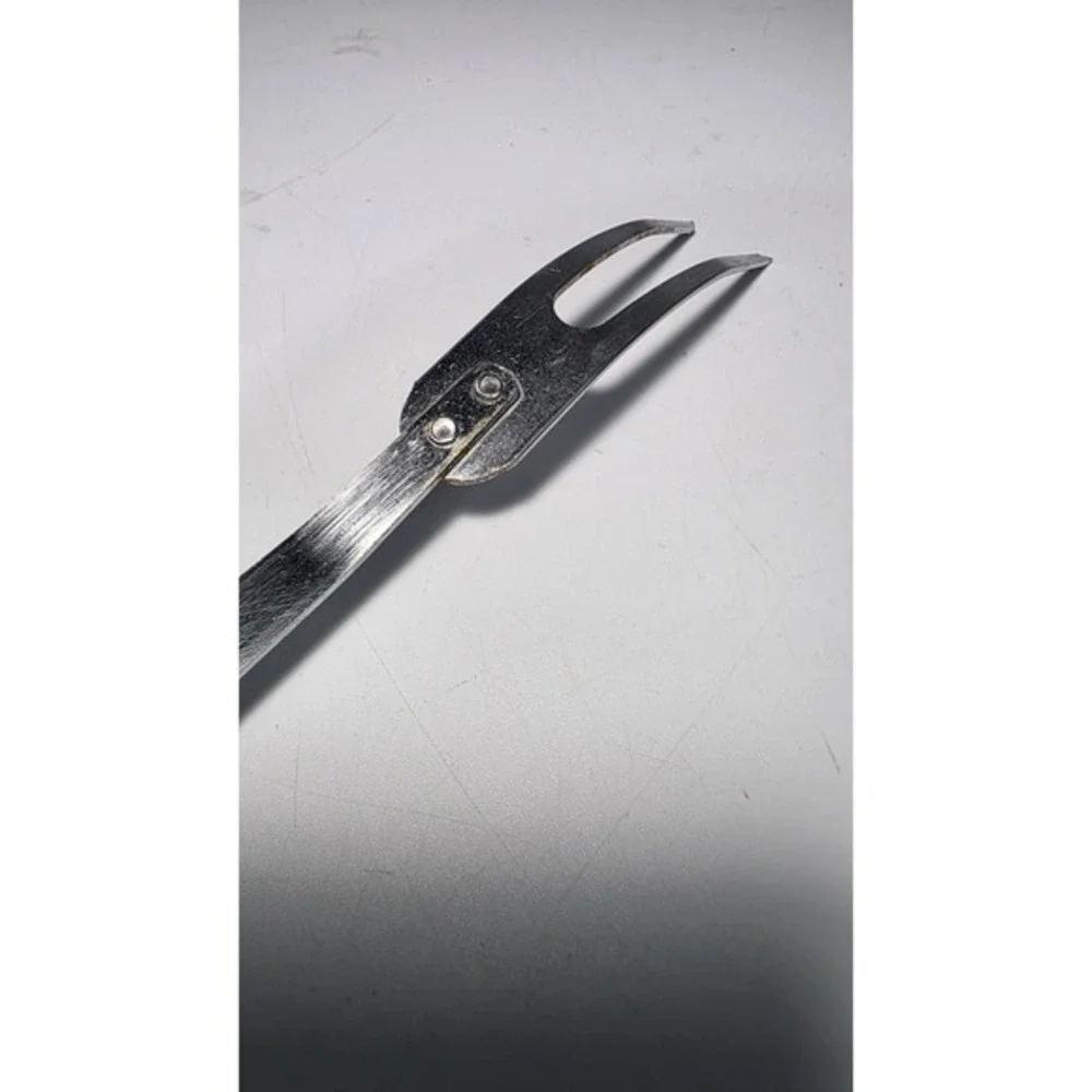 Vintage Ekco Chromium 2 Tine Meat‎ Fork Black Textured Handle 12